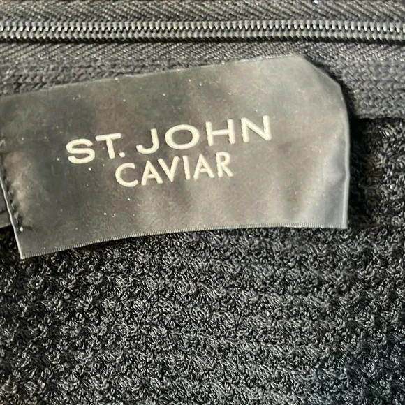 St. John Caviar black dress, size 12. Sleeveless with zip closure on back. - Picture 4 of 9